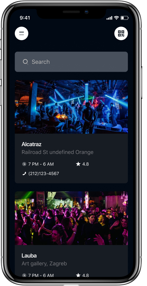 Main screen screenshot on iphone